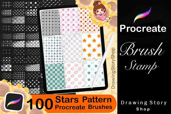Download 100 Procreate Star Pattern Brushes - Pattern brushes Collection