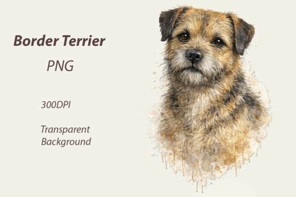 Download Watercolour Border Terrier Png - Terrier Collection