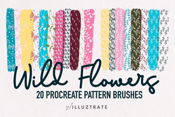 Download Wild Flowers Procreate Pattern Brushes - Pattern brushes Collection