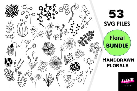 Download 53 Svg Floral Bundle Hand Drawn Plants - Hand drawn plants Collection